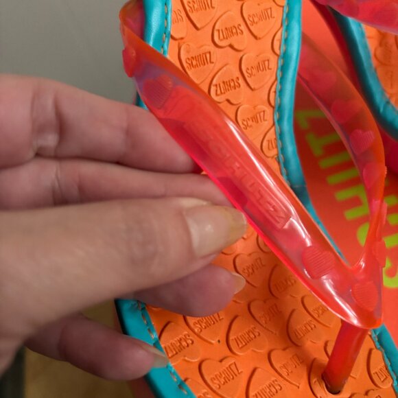 SCHUTZ Fluorescent Platform Heel Thong Strap Size 8 EU39 NIB - Picture 4 of 12